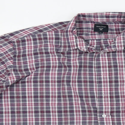 Mens UK Size XL James P Purple  Button-Up Long Sleeve Casual Shirt