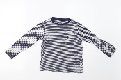 F&F Girls Blue Striped  Basic T-Shirt Size 6 Years