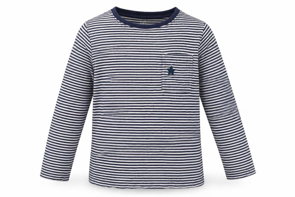 F&F Girls Blue Striped  Basic T-Shirt Size 6 Years
