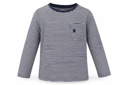 F&F Girls Blue Striped  Basic T-Shirt Size 6 Years