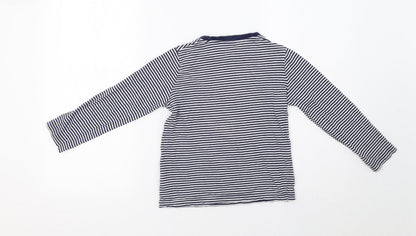 F&F Girls Blue Striped  Basic T-Shirt Size 6 Years