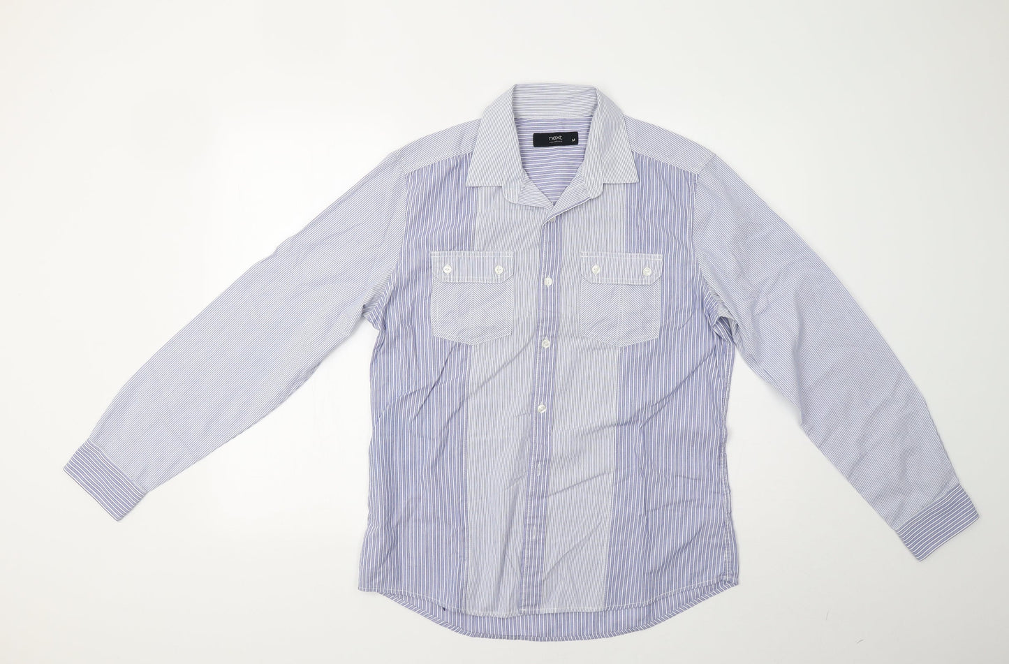 Mens UK Size M NEXT Blue  Button-Up Long Sleeve Casual Shirt