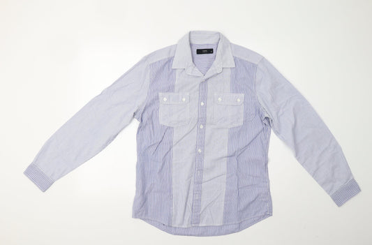 Mens UK Size M NEXT Blue  Button-Up Long Sleeve Casual Shirt