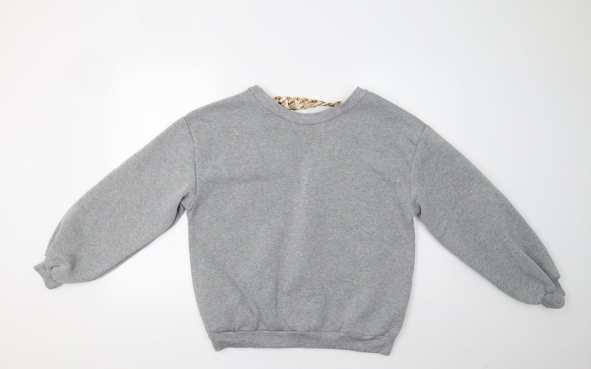 Cherry Koko Womens Grey   Pullover Sweatshirt Size M  - Golden Chain