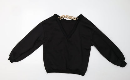 Cherry Koko Womens Black   Henley Sweatshirt Size M  - Golden Chain
