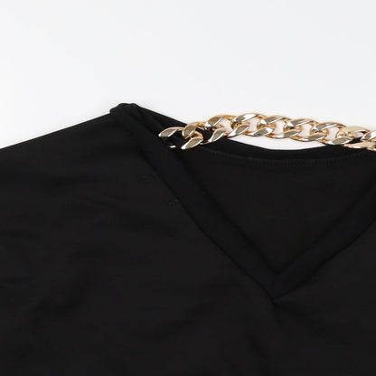 Cherry Koko Womens Black   Henley Sweatshirt Size M  - Golden Chain