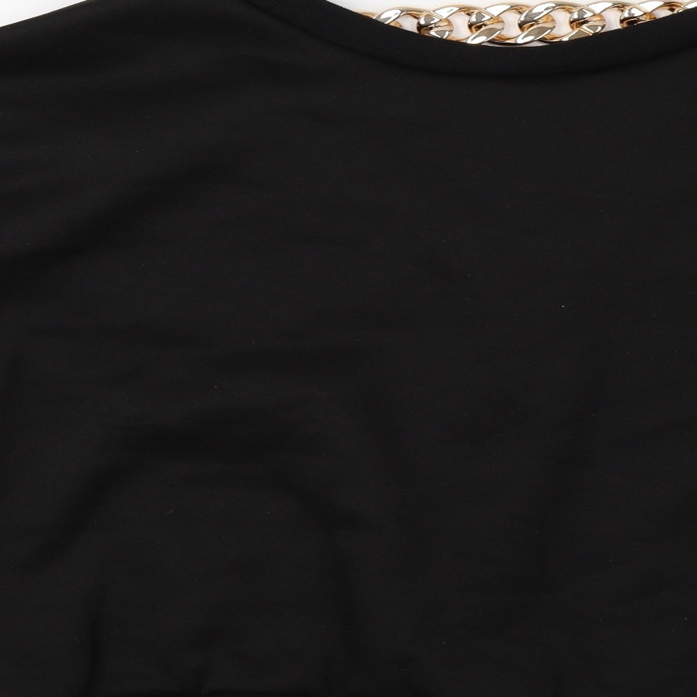 Cherry Koko Womens Black   Henley Sweatshirt Size M  - Golden Chain