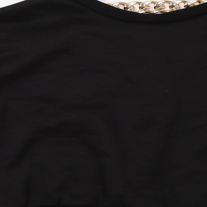 Cherry Koko Womens Black   Henley Sweatshirt Size M  - Golden Chain