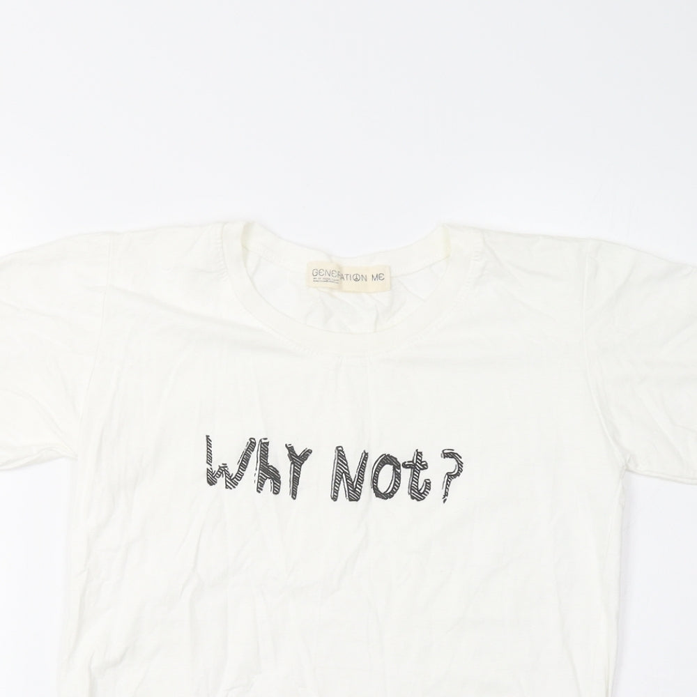 Generation Me Womens White   Basic T-Shirt Size S  - Why Not