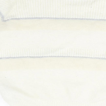 LC Waikiki Womens White Striped  Pullover Sweatshirt Size L