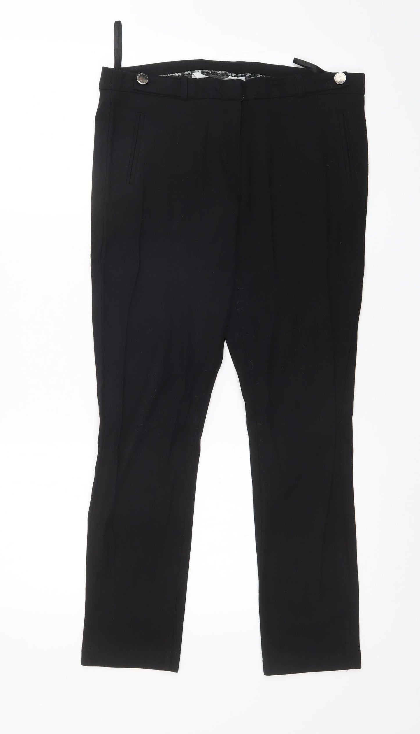 Womens UK Size 10 REDHERRING Regular Fit Dress Pants Black Trousers