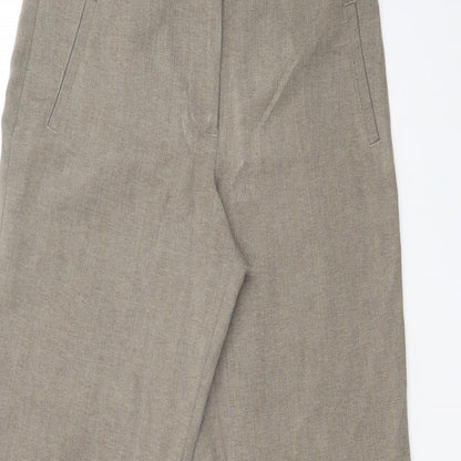 M&S Womens Brown Check  Dress Pants Trousers Size 10 L30 in