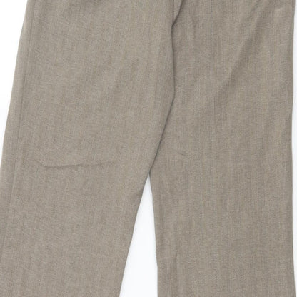 M&S Womens Brown Check  Dress Pants Trousers Size 10 L30 in