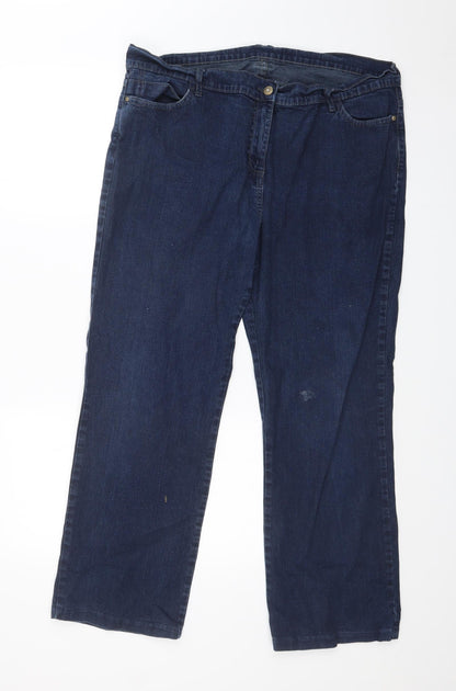 Womens UK Size 38 Preworn Regular Fit Straight Blue Jeans
