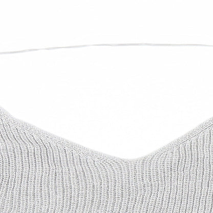 Womens UK Size XS Sparkle & Fade Silver Basic Tank