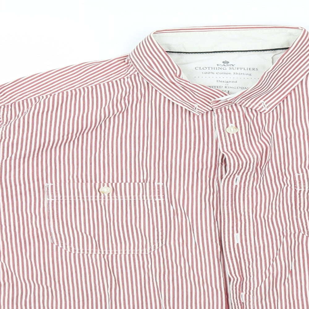 Mens UK Size XL Easy White  Button-Up Long Sleeve Casual Shirt