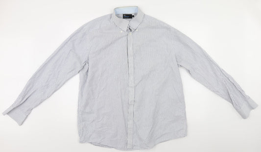 Mens UK Size 44 Marks and Spencer White  Button-Up Long Sleeve Casual Shirt