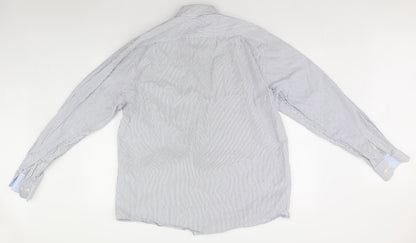 Mens UK Size 44 Marks and Spencer White  Button-Up Long Sleeve Casual Shirt
