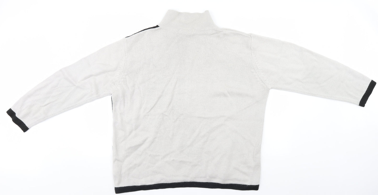 Daxon Womens Black Geometric  Pullover Jumper Size 20