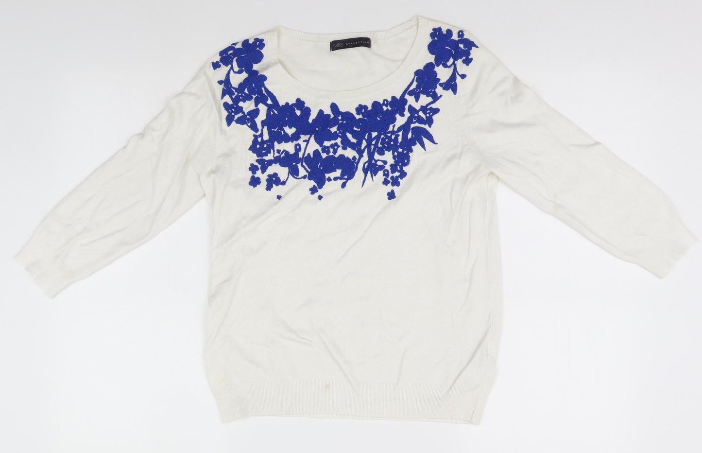 Womens UK Size 8 Marks and Spencer White Pullover Jumper