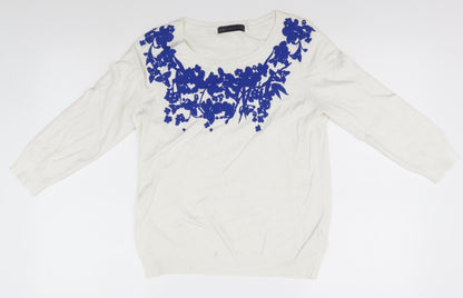 Womens UK Size 8 Marks and Spencer White Pullover Jumper