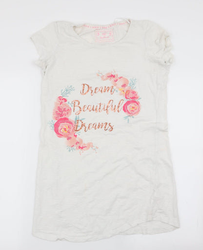 Florence and Fred Womens Ivory Floral   Nightshirt Size 4