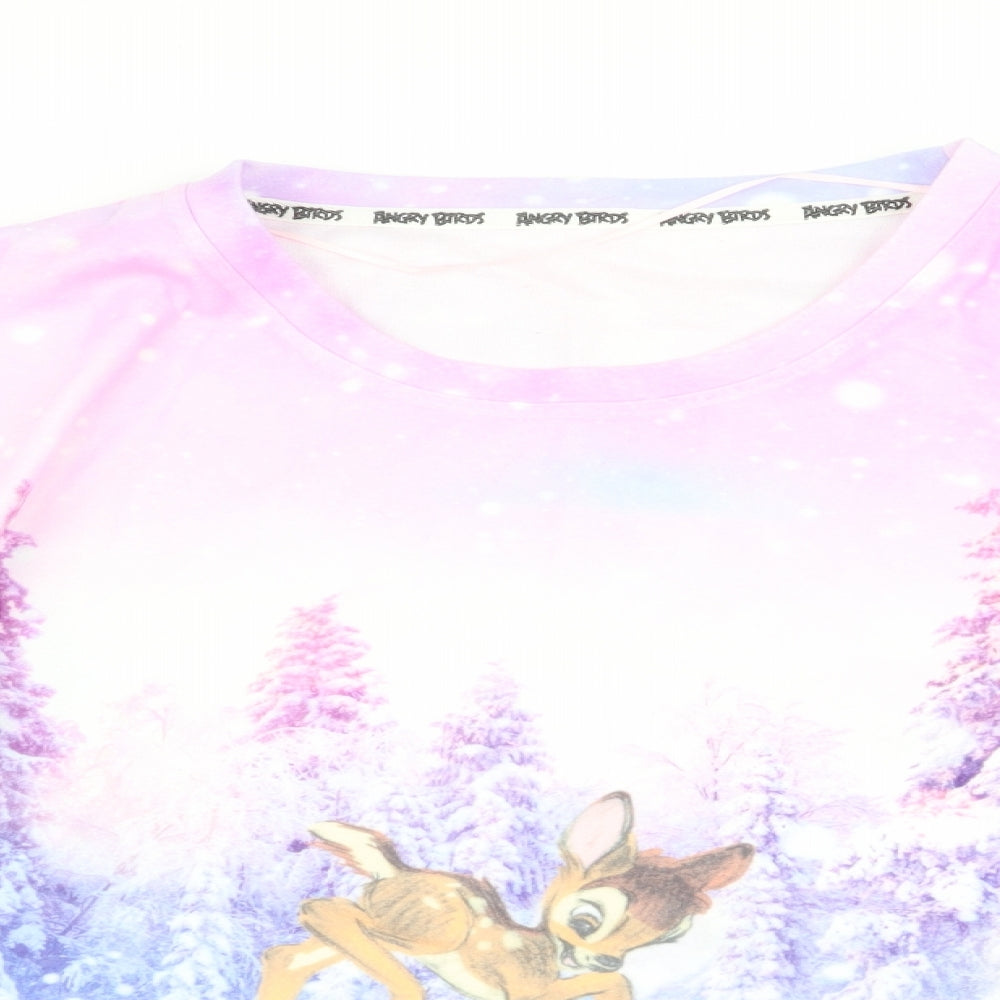 Angry Birds Womens Pink Animal Print   Pyjama Top   - Bambi