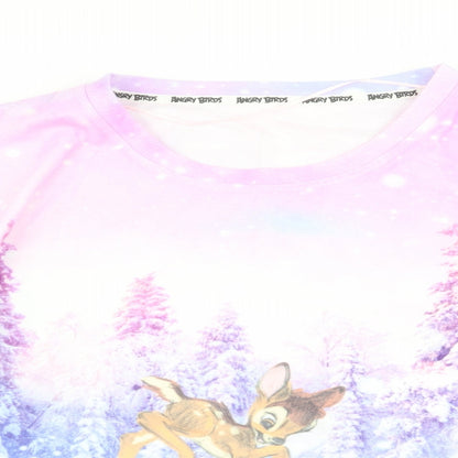 Angry Birds Womens Pink Animal Print   Pyjama Top   - Bambi