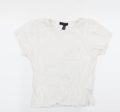 Womens UK Size 10 New Look White Tunic T-Shirt