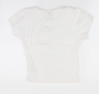 Womens UK Size 10 New Look White Tunic T-Shirt