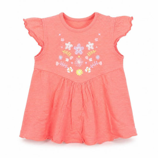 Nutmeg Girls Orange Floral  A-Line  Size 6-9 Months
