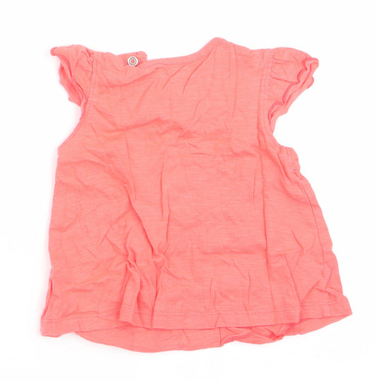 Nutmeg Girls Orange Floral  A-Line  Size 6-9 Months