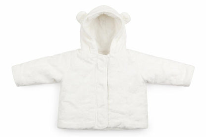 Babaluno Girls White Geometric  Overcoat Coat Size 3-6 Months