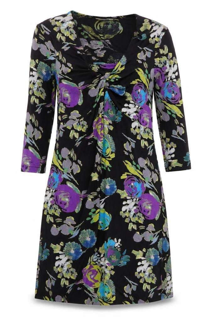 Adini Womens Black Floral  Bodycon  Size XS
