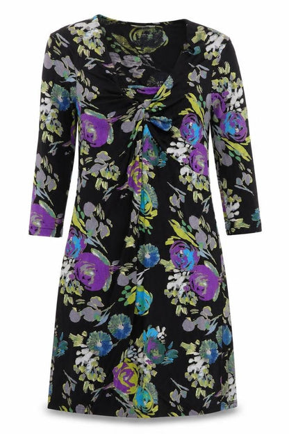 Adini Womens Black Floral  Bodycon  Size XS