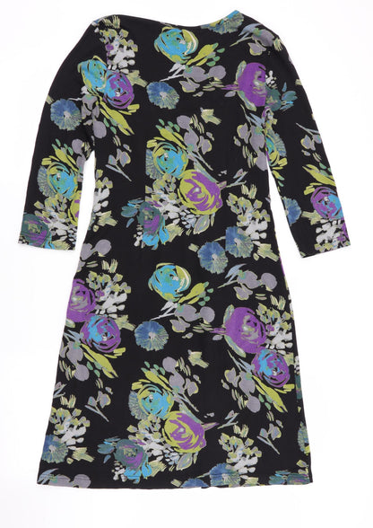 Adini Womens Black Floral  Bodycon  Size XS