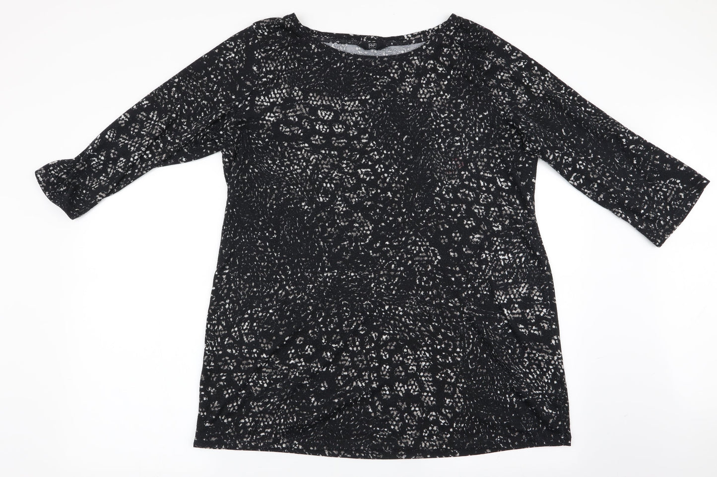 Florence and Fred Womens Black Animal Print  Tunic Blouse