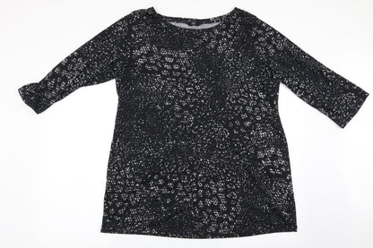 Florence and Fred Womens Black Animal Print  Tunic Blouse