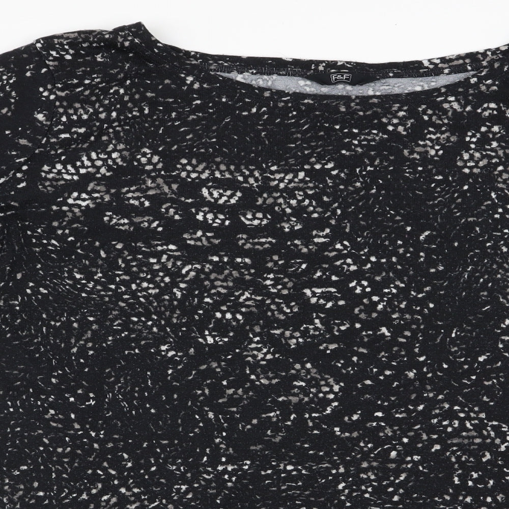 Florence and Fred Womens Black Animal Print  Tunic Blouse