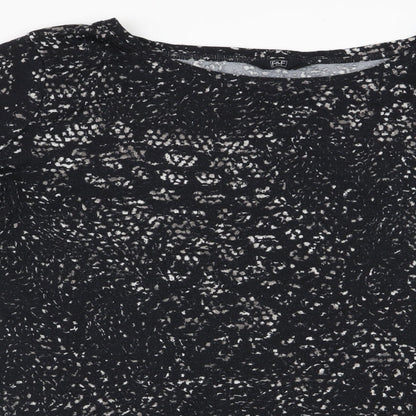 Florence and Fred Womens Black Animal Print  Tunic Blouse