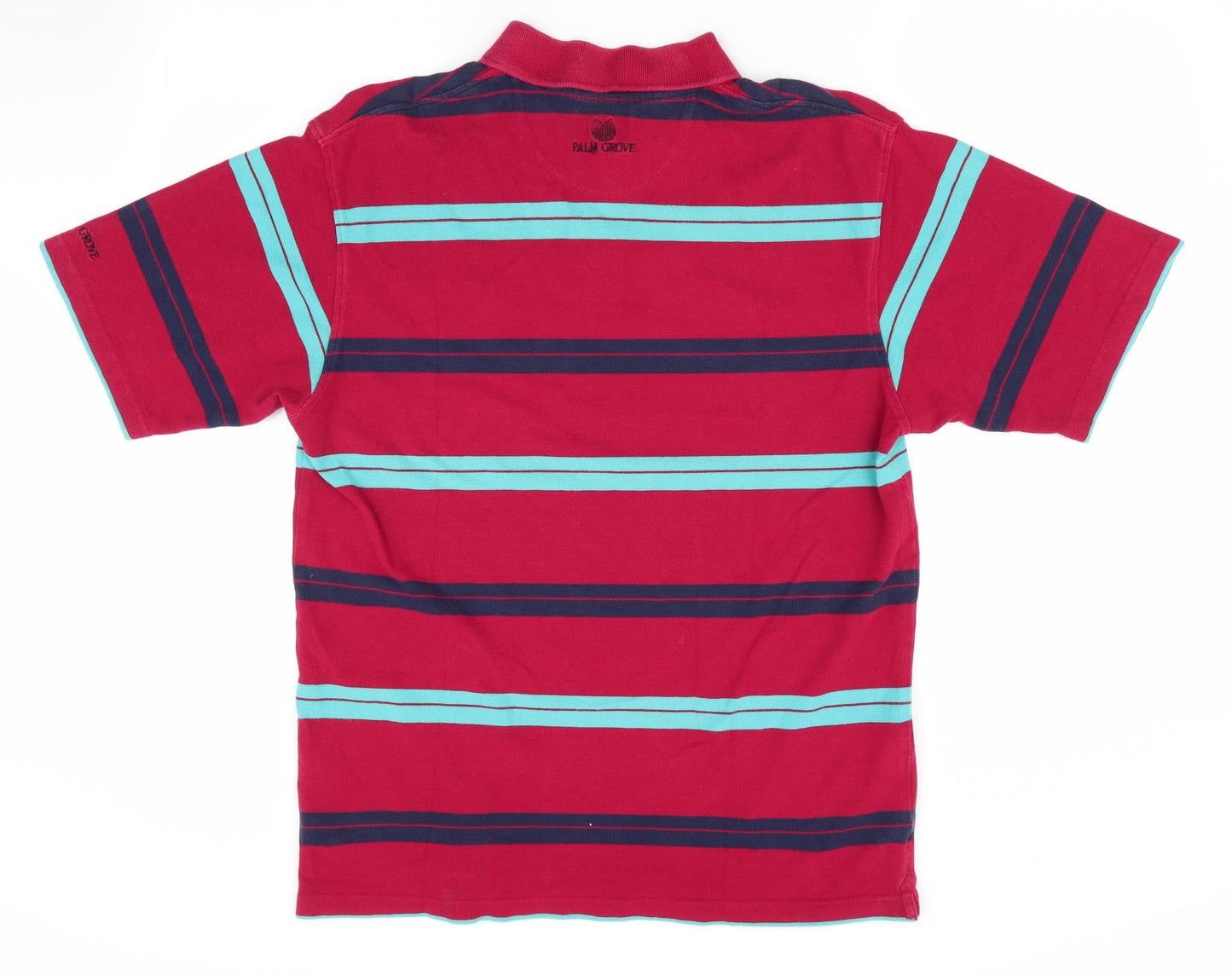 Palm Grove Mens Red Striped   Polo Size L