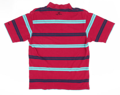 Palm Grove Mens Red Striped   Polo Size L