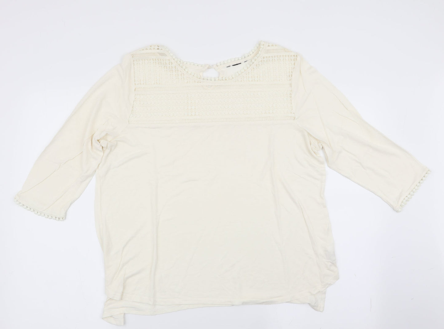 Womens UK Size  Preworn Ivory Tunic Blouse
