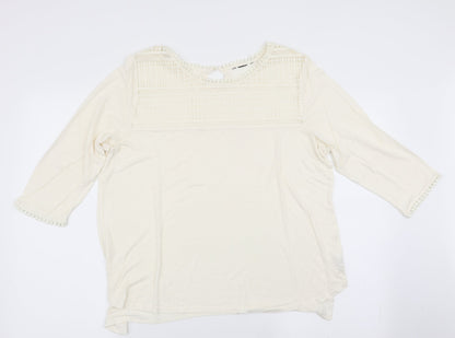 Womens UK Size  Preworn Ivory Tunic Blouse