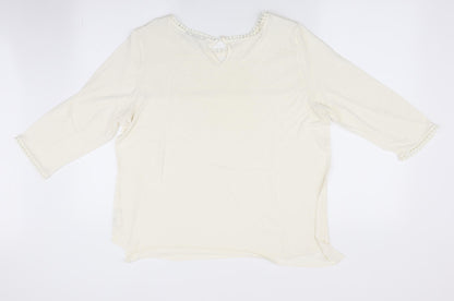 Womens UK Size  Preworn Ivory Tunic Blouse