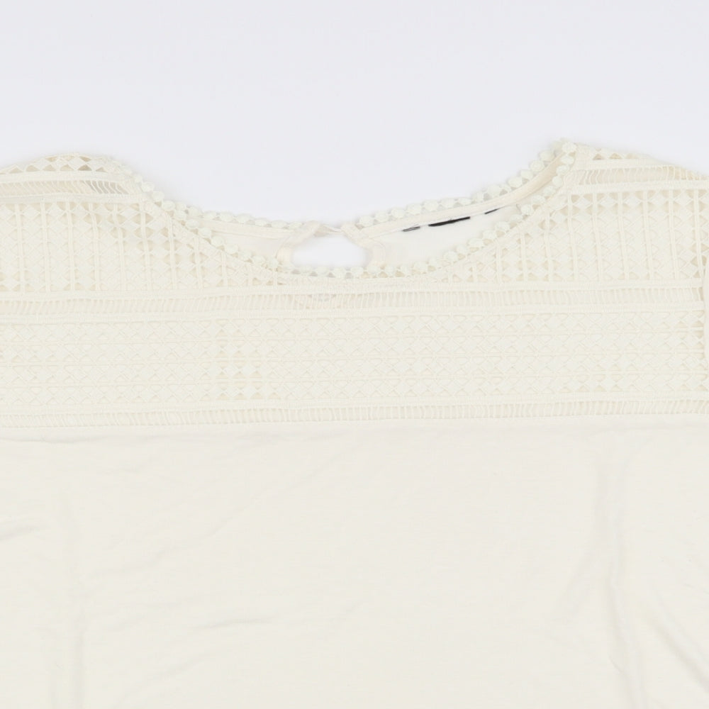 Womens UK Size  Preworn Ivory Tunic Blouse