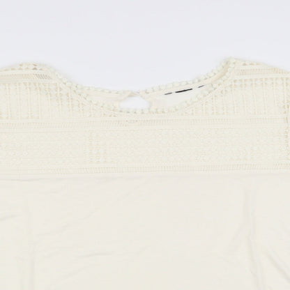Womens UK Size  Preworn Ivory Tunic Blouse