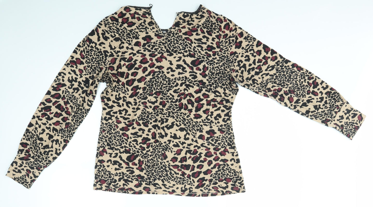 Womens UK Size L Oasis Multicoloured Basic T-Shirt