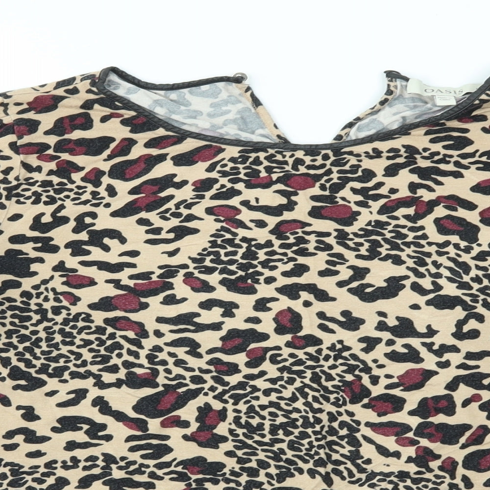 Womens UK Size L Oasis Multicoloured Basic T-Shirt