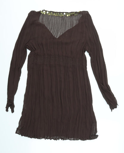Preworn Womens Brown   A-Line  Size M  - SHEER